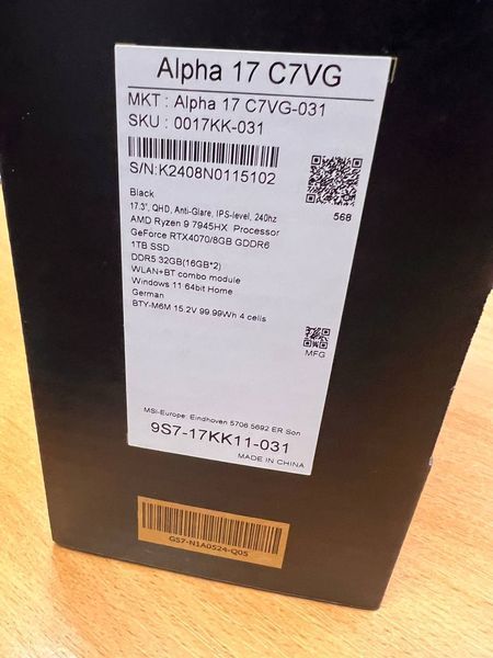 Ноутбук MSI Alpha 17 C7VG-007US  C7VG-031 фото
